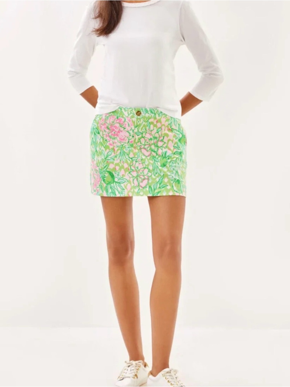 Lilly Pulitzer Colette Knit Skort in “Lime Feeling Good”